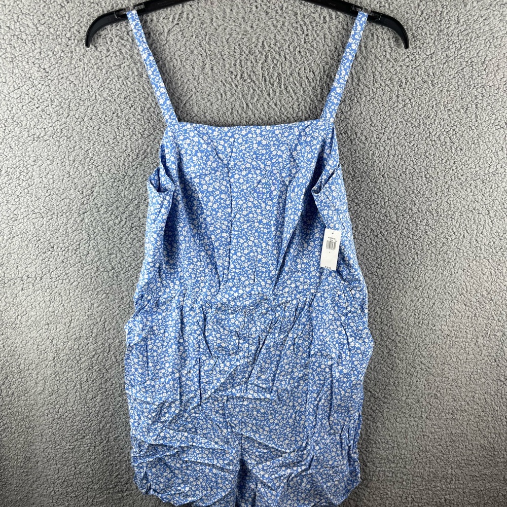 Old Navy NWT Light Blue Floral Romper With Pockets Size Large